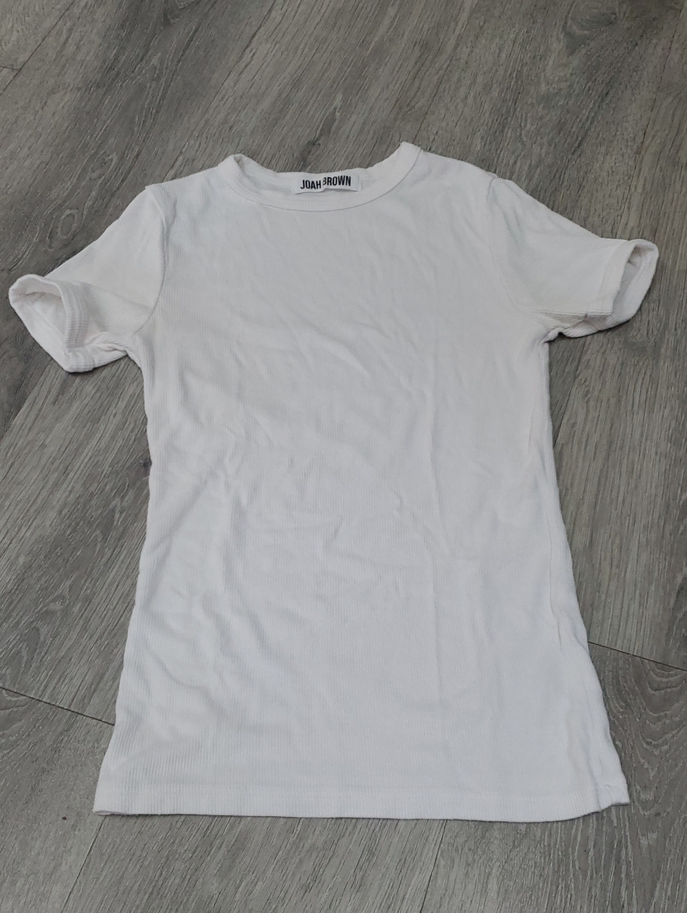 Joah Brown White Flexribb Short Sleeve Crewneck Tee White  Probably Xs/s